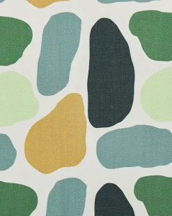 Beliani Puutarhatuoli Tumma Akasiapuu Vaihtokangas 2 Kpl Luonnonvalkoinen/Geometrininen Kuvio 2 Kpl Cine New