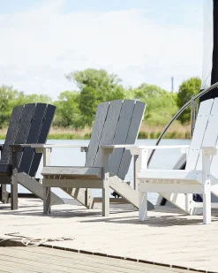 Beliani Puutarhatuoli Tummanharmaa Adirondack Sale