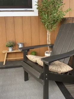 Beliani Puutarhatuoli Tummanharmaa Adirondack Sale