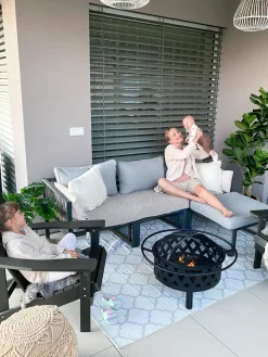 Beliani Puutarhatuoli Tummanharmaa Adirondack Sale