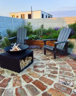 Beliani Puutarhatuoli Tummanharmaa Adirondack Sale