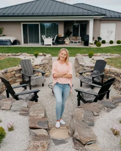 Beliani Puutarhatuoli Tummanharmaa Adirondack Sale