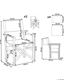 Beliani Puutarhatuoli Vaalea Akasiapuu Vaihtokangas 2 Kpl Luonnonvalkoinen/Tukaanikuvio 2 Kpl Cine Discount