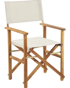 Beliani Puutarhatuoli Vaalea Akasiapuu Vaihtokangas 2 Kpl Luonnonvalkoinen/Tukaanikuvio 2 Kpl Cine Discount