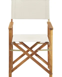 Beliani Puutarhatuoli Vaalea Akasiapuu Vaihtokangas 2 Kpl Luonnonvalkoinen/Tukaanikuvio 2 Kpl Cine Discount