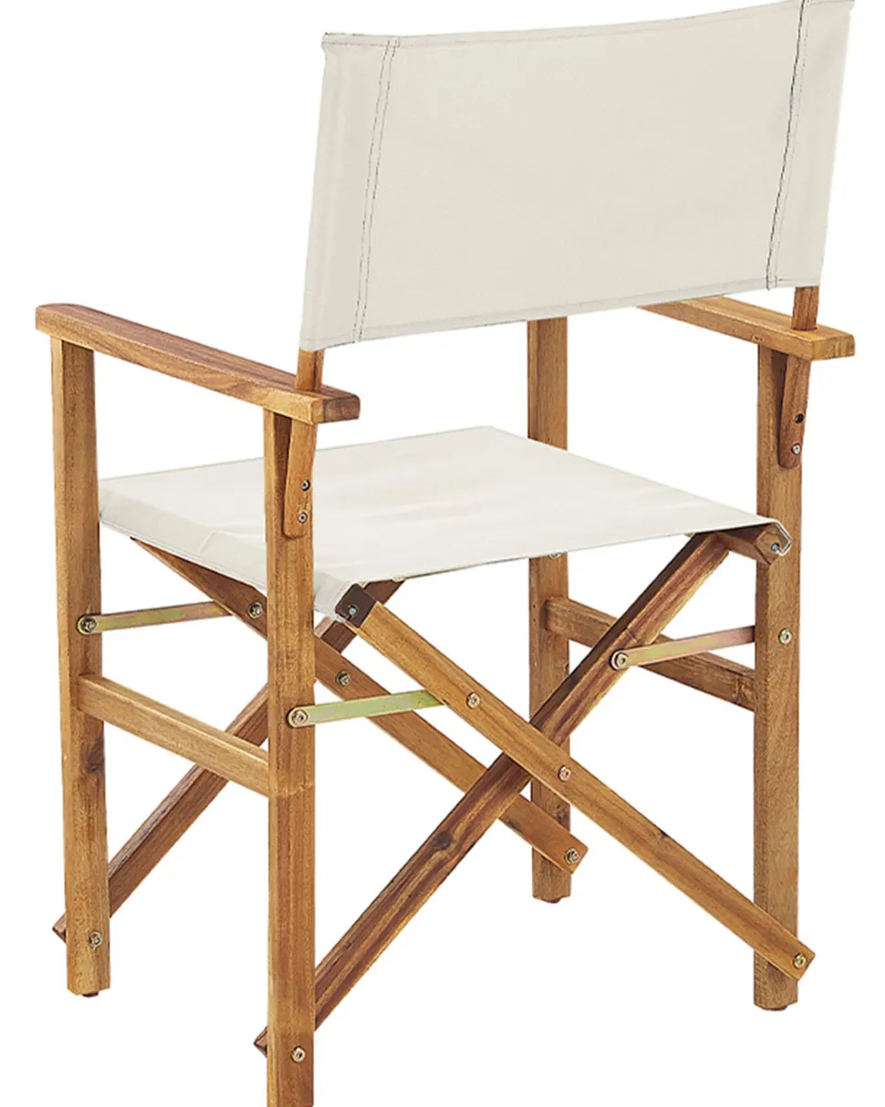 Beliani Puutarhatuoli Vaalea Akasiapuu Vaihtokangas 2 Kpl Luonnonvalkoinen/Tukaanikuvio 2 Kpl Cine Discount