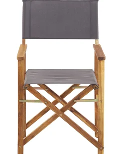 Beliani Puutarhatuoli Vaalea Akasiapuu Vaihtokangas 2 Kpl Harmaa/Oliivikuvio 2 Kpl Cine New