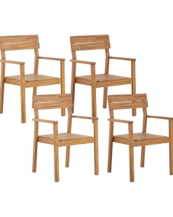 Beliani Puutarhatuoli Vaalea Akasiapuu 4 Kpl Fornelli Cheap