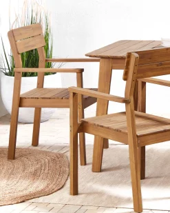 Beliani Puutarhatuoli Vaalea Akasiapuu 4 Kpl Fornelli Cheap