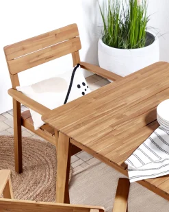 Beliani Puutarhatuoli Vaalea Akasiapuu 4 Kpl Fornelli Cheap