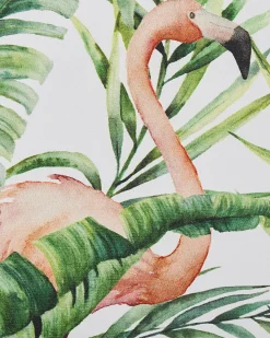 Beliani Puutarhatuoli Vaalea Akasiapuu Vaihtokangas 2 Kpl Luonnonvalkoinen/Flamingokuvio 2 Kpl Cine Best Sale