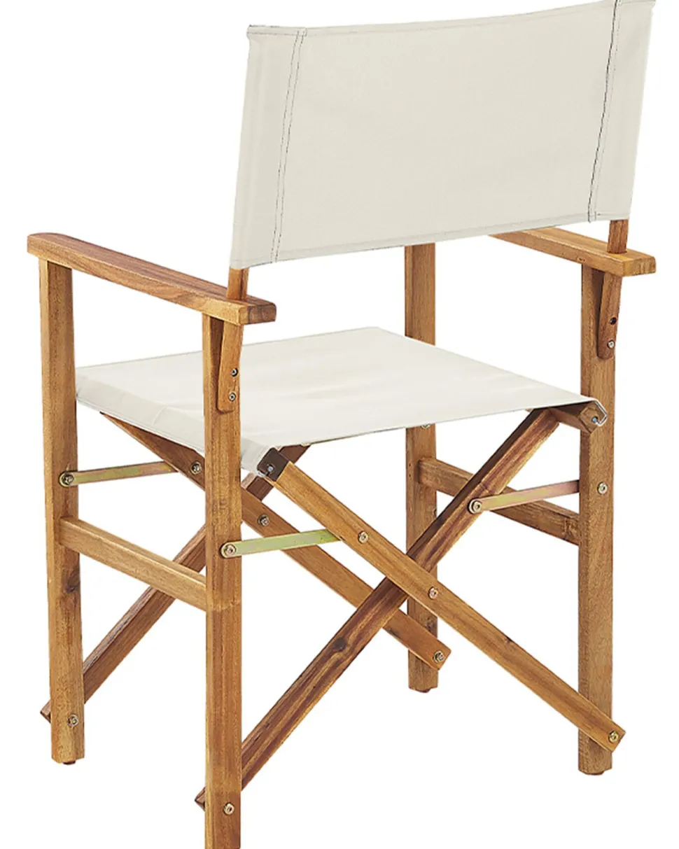 Beliani Puutarhatuoli Vaalea Akasiapuu Vaihtokangas 2 Kpl Luonnonvalkoinen/Flamingokuvio 2 Kpl Cine Best Sale