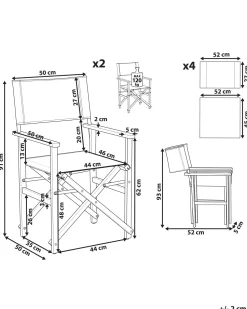 Beliani Puutarhatuoli Vaalea Akasiapuu Vaihtokangas 2 Kpl Luonnonvalkoinen/Lehtikuvio 2 Kpl Cine Shop