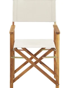 Beliani Puutarhatuoli Vaalea Akasiapuu Vaihtokangas 2 Kpl Luonnonvalkoinen/Lehtikuvio 2 Kpl Cine Shop