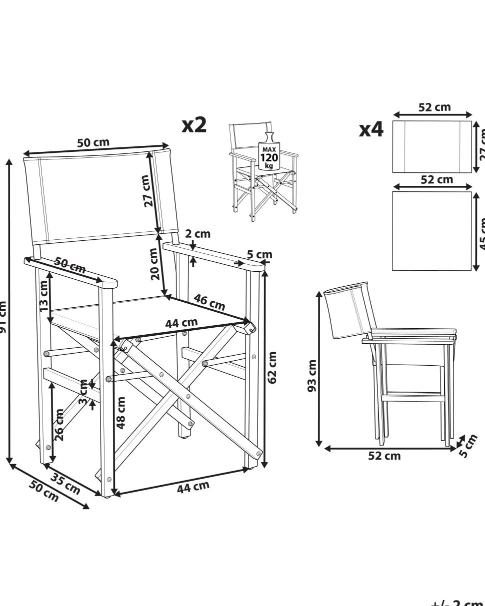 Beliani Puutarhatuoli Vaalea Akasiapuu Vaihtokangas 2 Kpl Harmaa/Tukaanikuvio 2 Kpl Cine Cheap