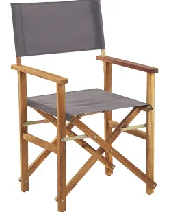 Beliani Puutarhatuoli Vaalea Akasiapuu Vaihtokangas 2 Kpl Harmaa/Tukaanikuvio 2 Kpl Cine Cheap