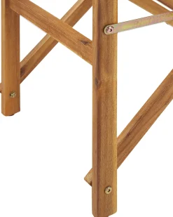 Beliani Puutarhatuoli Vaalea Akasiapuu Vaihtokangas 2 Kpl Harmaa/Tukaanikuvio 2 Kpl Cine Cheap