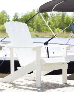 Beliani Puutarhatuoli Valkoinen Adirondack Best