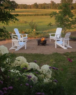 Beliani Puutarhatuoli Valkoinen Adirondack Best