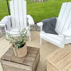 Beliani Puutarhatuoli Valkoinen Adirondack Best