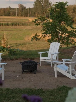 Beliani Puutarhatuoli Valkoinen Adirondack Best