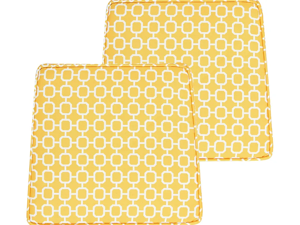 Beliani Puutarhatuolin Pehmuste Keltainen 37 X 34 Cm 2 Kpl Terni Sale