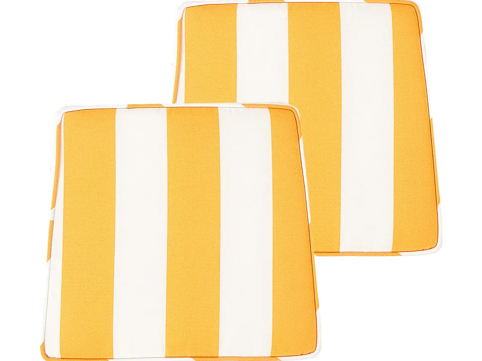 Beliani Puutarhatuolin Pehmuste Keltainen/Valkoinen 37 X 34 Cm 2 Kpl Terni Sale