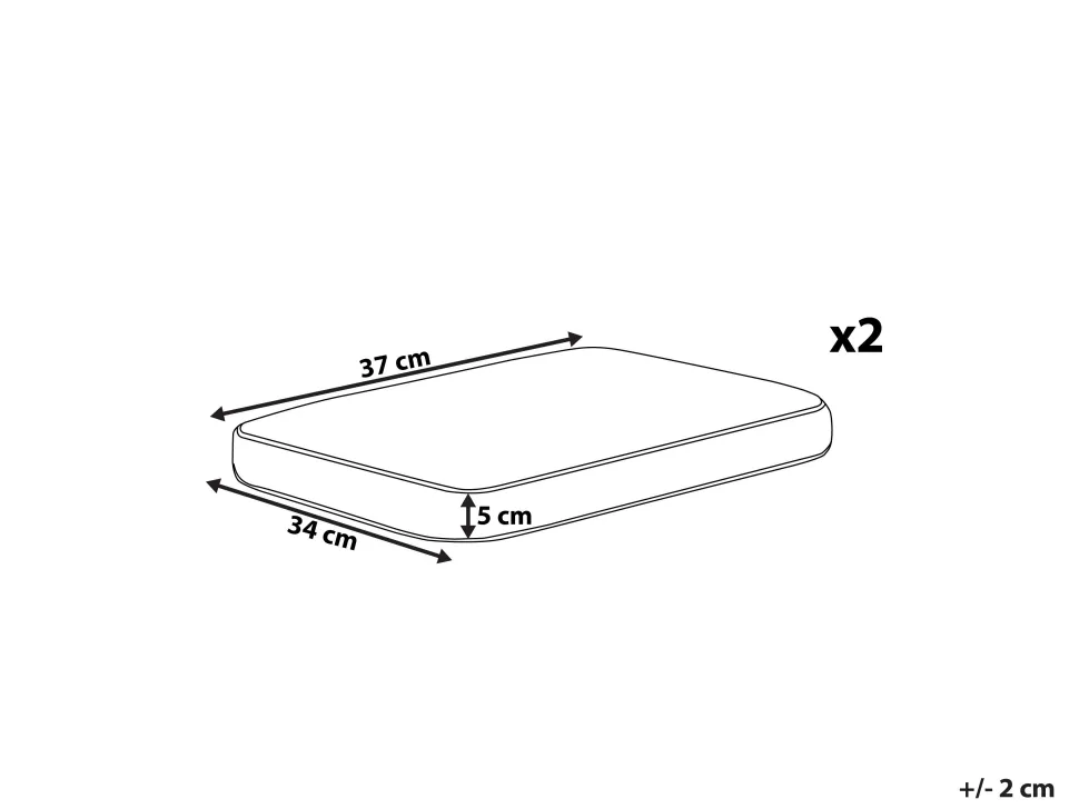 Beliani Puutarhatuolin Pehmuste Keltainen/Valkoinen 37 X 34 Cm 2 Kpl Terni Sale