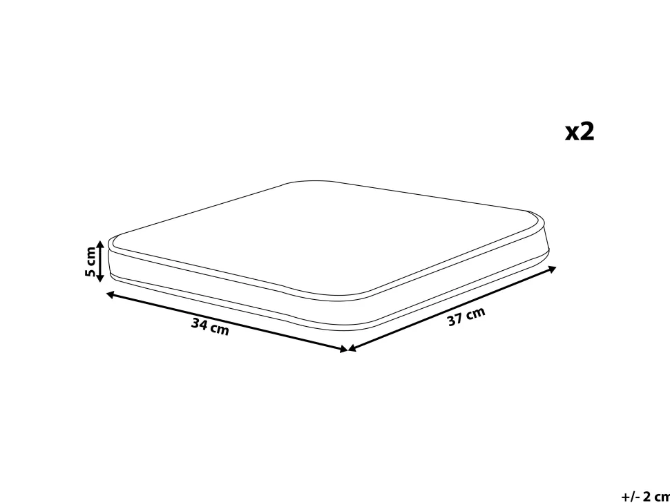 Beliani Puutarhatuolin Pehmuste Vaaleansininen 37 X 34 Cm 2 Kpl Terni Outlet