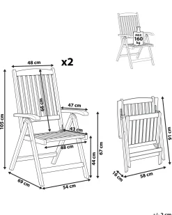 Beliani Puutarhatuolit 2Kpl Setti Akaasiapuu Toscana Best