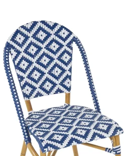 Beliani Puutarhatuolit 4Kpl Setti Sinivalkoinen Rifreddo Outlet