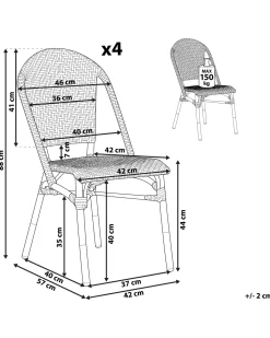 Beliani Puutarhatuolit 4Kpl Setti Sinivalkoinen Rifreddo Outlet