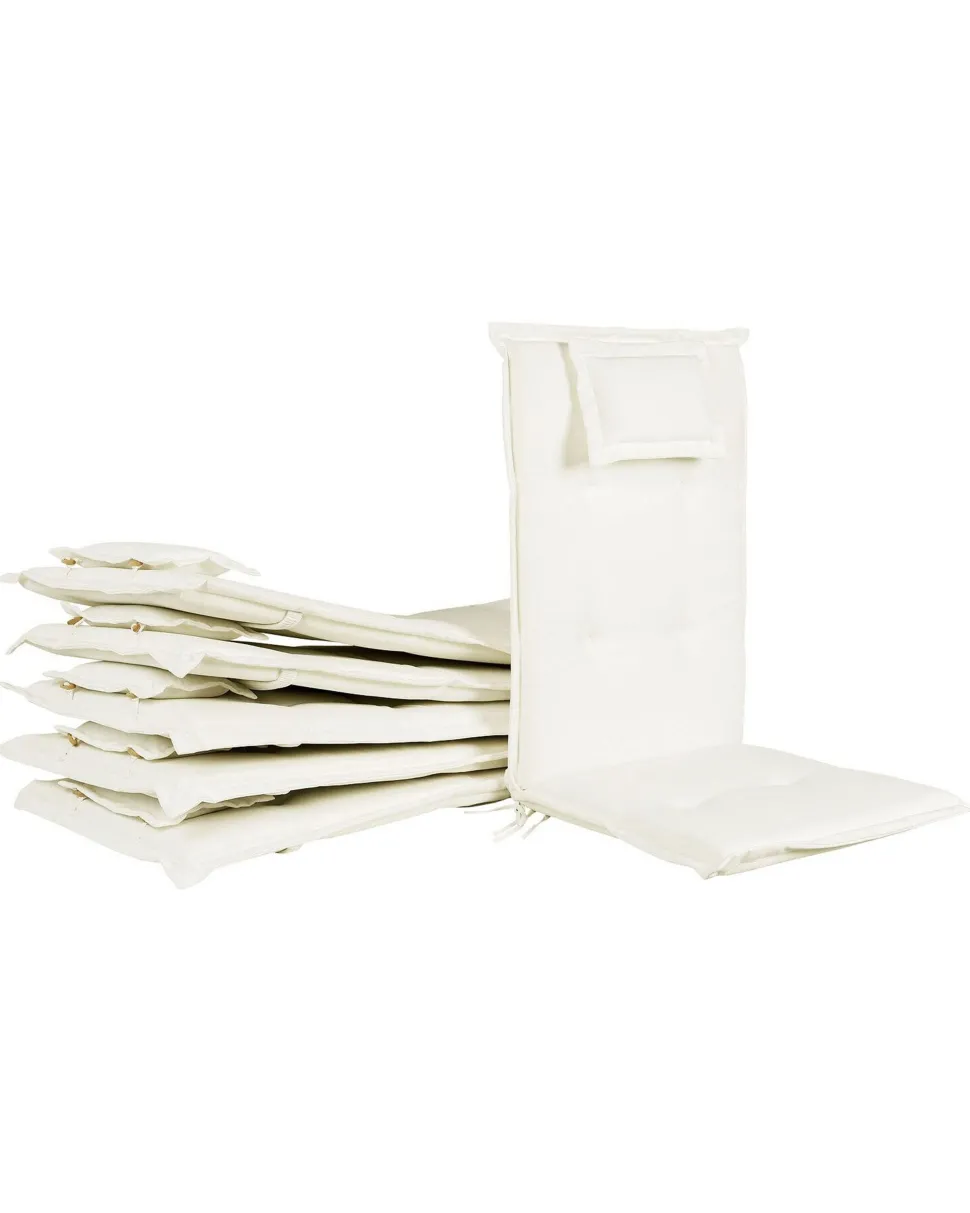 Beliani Puutarhatuolit 6Kpl Setti Luonnonvalkoisilla Pehmusteilla Toscana Best