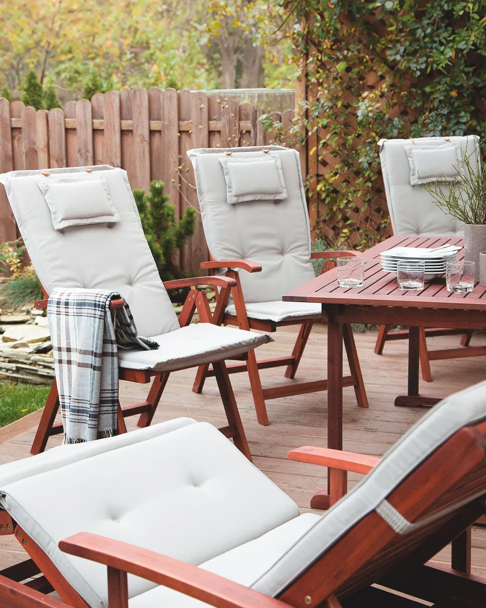 Beliani Puutarhatuolit 6Kpl Setti Harmaanbeigeilla Pehmusteilla Toscana Flash Sale