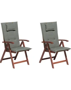 Beliani Puutarhatuolit 6Kpl Setti Harmailla Pehmusteilla Toscana Shop