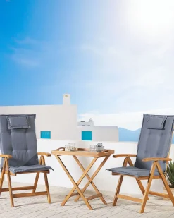 Beliani Puutarhatuolit 2Kpl Sinisilla Pehmusteilla Java Shop