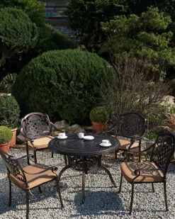 Beliani Puutarhatuolit Tummanruskeat, Alumiinia, 4Kpl Setti Salento Online