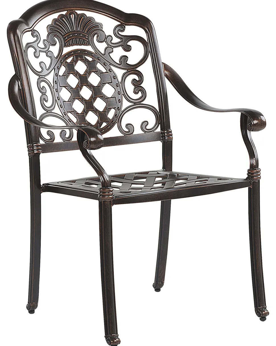 Beliani Puutarhatuolit Tummanruskeat, Alumiinia, 4Kpl Setti Salento Online