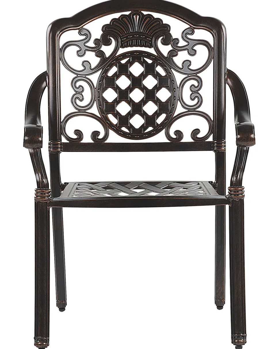 Beliani Puutarhatuolit Tummanruskeat, Alumiinia, 4Kpl Setti Salento Online