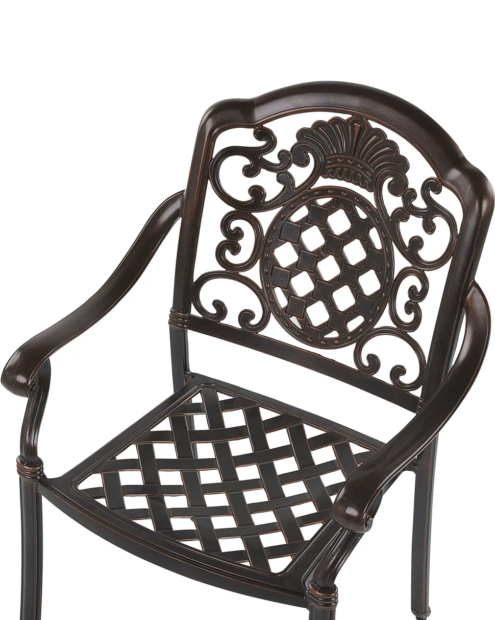 Beliani Puutarhatuolit Tummanruskeat, Alumiinia, 4Kpl Setti Salento Online