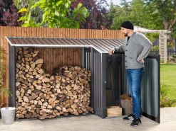 Beliani Puutarhavaja Teras Grafiitinharmaa 270 X 158 Cm Aosta Best Sale