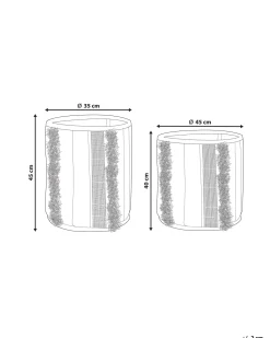 Beliani Puuvillakori Beige/Harmaa 2 Kpl Kotkai Best