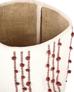 Beliani Puuvillakori Beige/Punainen 2 Kpl Khel Cheap