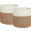 Beliani Puuvillakori Beige/Valkoinen 34 Cm 2 Kpl Ardesen Cheap