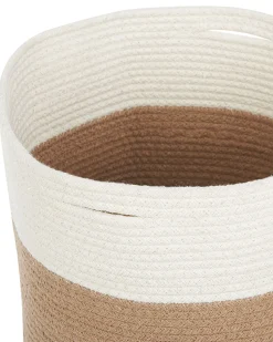 Beliani Puuvillakori Beige/Valkoinen 34 Cm 2 Kpl Ardesen Cheap