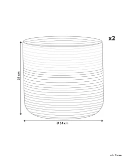 Beliani Puuvillakori Beige/Valkoinen 34 Cm 2 Kpl Ardesen Cheap