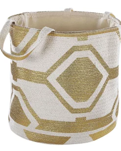 Beliani Puuvillakori Luonnonvalkoinen/Kulta 33 Cm Hanwella Shop