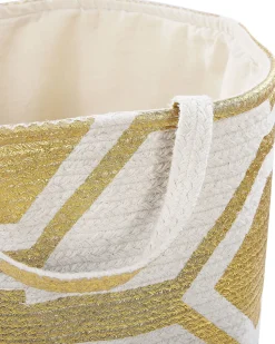 Beliani Puuvillakori Luonnonvalkoinen/Kulta 33 Cm Hanwella Shop