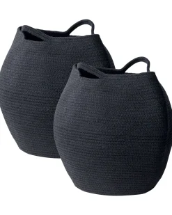Beliani Puuvillakori Musta 30 Cm 2 Kpl Panjgur Fashion