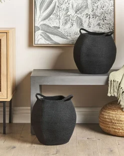 Beliani Puuvillakori Musta 30 Cm 2 Kpl Panjgur Fashion